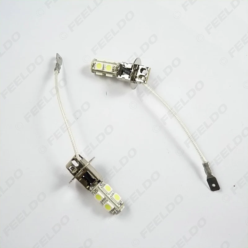 FEELDO 2 шт автомобиль H3 5050 SMD 9 светодиодный белый свет лампы противотуманных фар# FD-1142