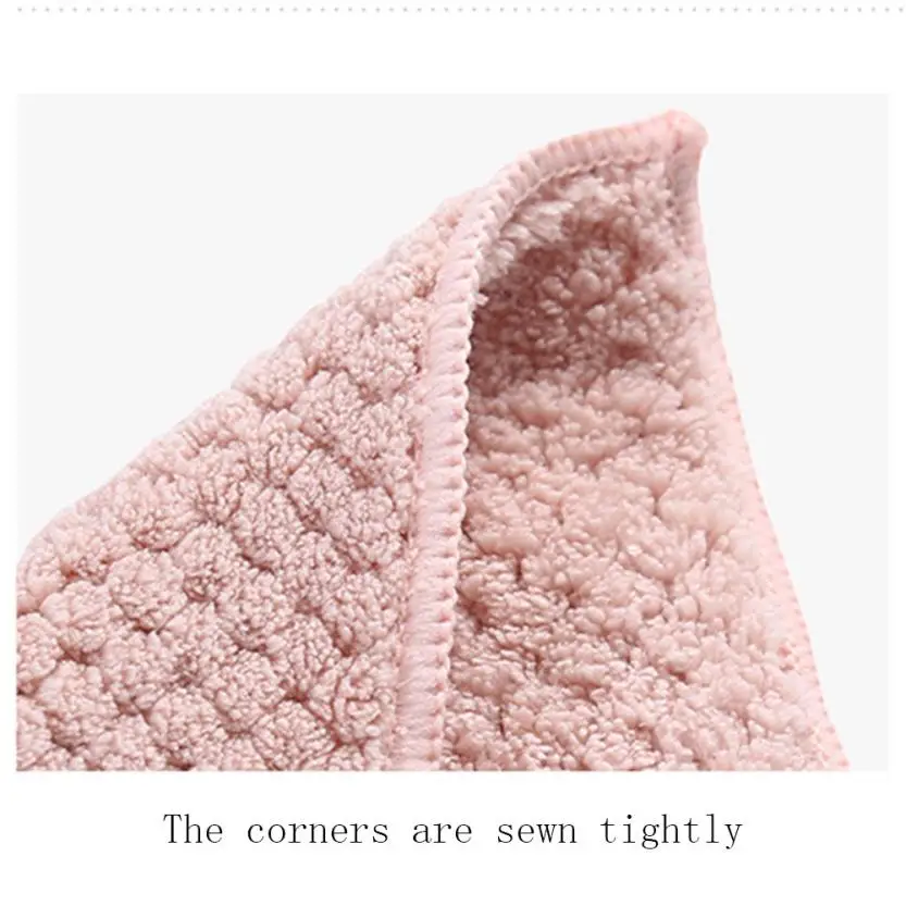 Aceite antiadherente terciopelo Coral colgando toallas de cocina Dishclout pano de limpieza gasa de limpieza 2sw0718