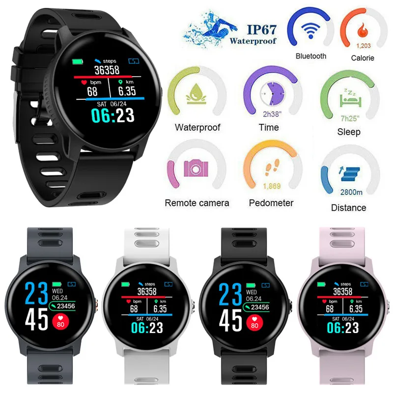 

S08 Bluetooth Smart Watch Heart Rate Pedometer Calorie Message Push Smartwatch Waterproof Sports Watches For Android iOS
