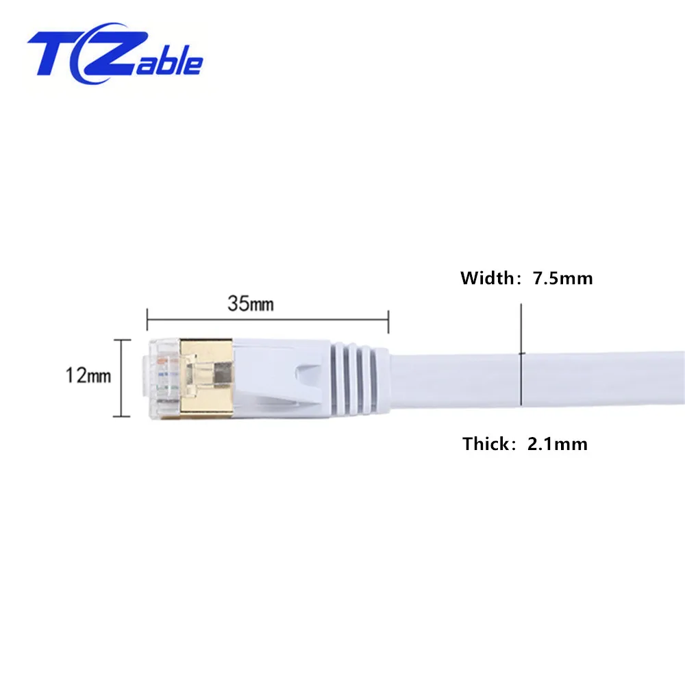 Cat.7 RJ45 Ethernet плоский кабель 10 гигабитный компьютерный сетевой Cat7 экранированный