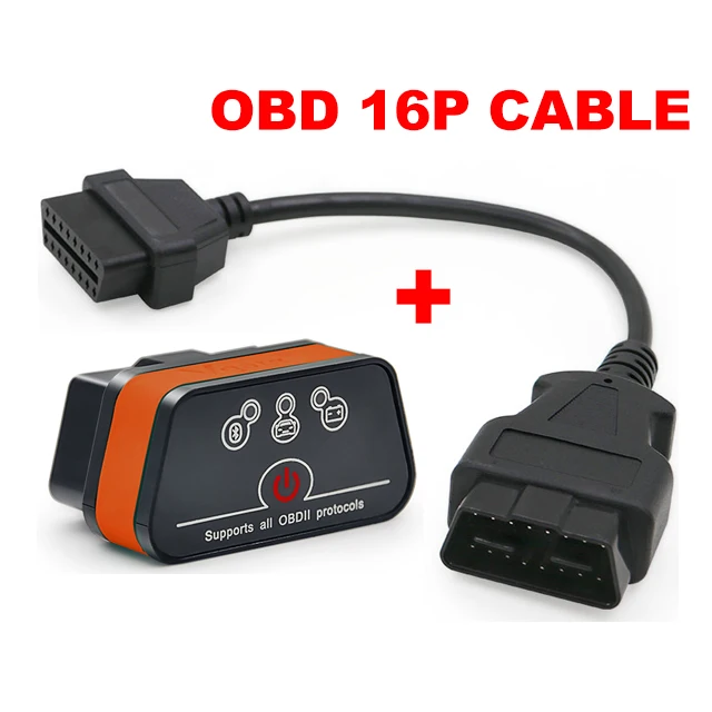 Black Orange Vgate iCar2 ELM 327 Bluetooth адаптер V2.1 OBD2 Авто OBD сканер автомобильный считыватель кодов ELM327 диагностический сканирующий инструмент 16pin OBDII кабель - Цвет: Black Orange