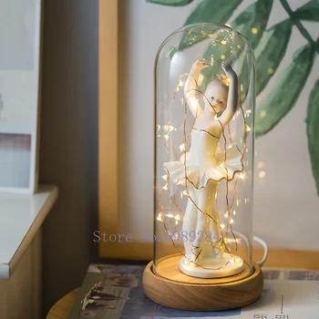 

Creative Everlasting flower Glass cover Ballet girl Night light light bulb Modern home Decorative ornaments gift Holiday party