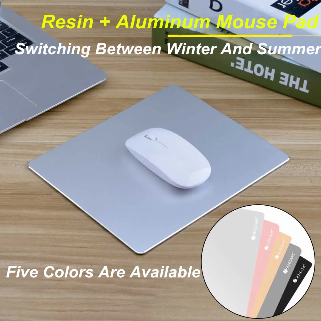 

2019 New Metal Aluminum Mouse Pad Mat Smooth Magic Ultra Thin Double Side Mouse Mat Double-sided design dropshipping