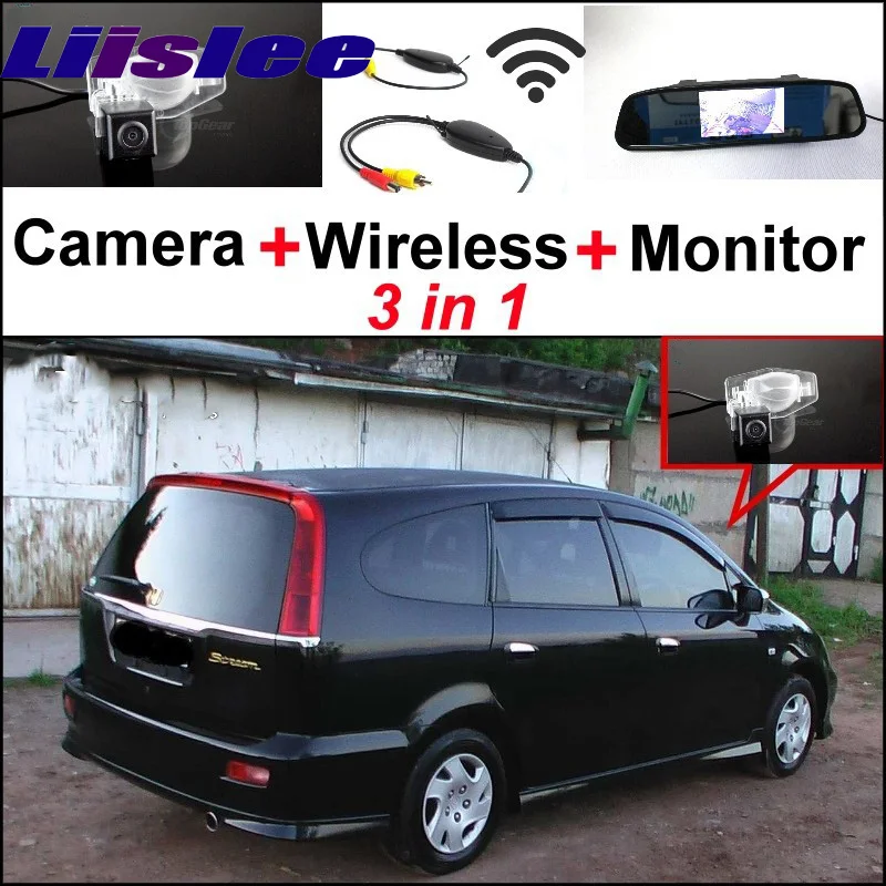 

For HONDA Streem LOGO Wireless Receiver + 3 in1 Special Rear View Camera + Mirror Monitor Easy DIY Back Up Parking System