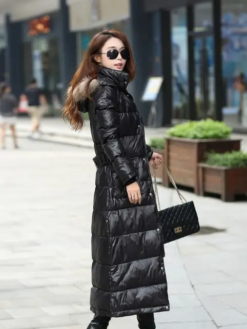 Best price at $106 Cheap Winter new long paragraph to increase the code knitted knee down jacket warm European and American fashion jacket