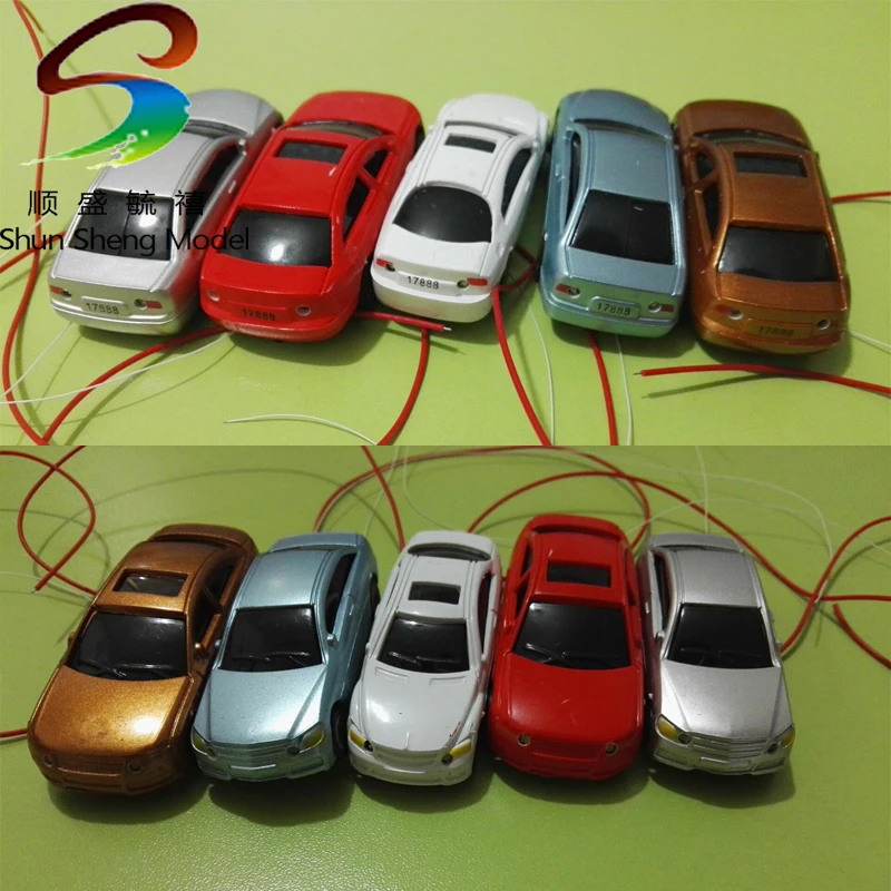 12PCS 1150 N Scale Model Lighted Cars With LEDs Lights for Building