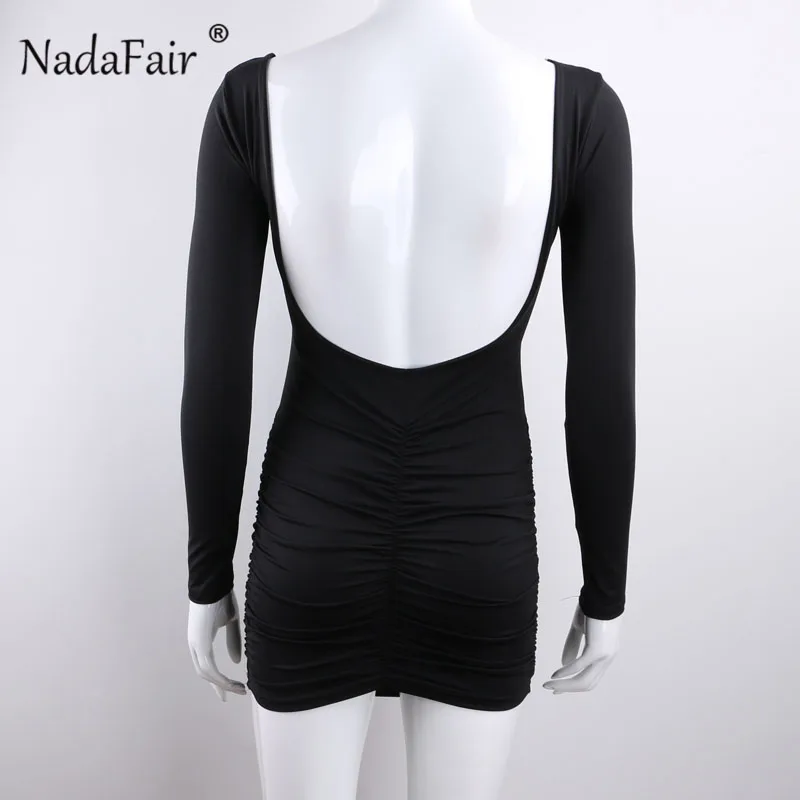 Backless long sleeve club dress 32