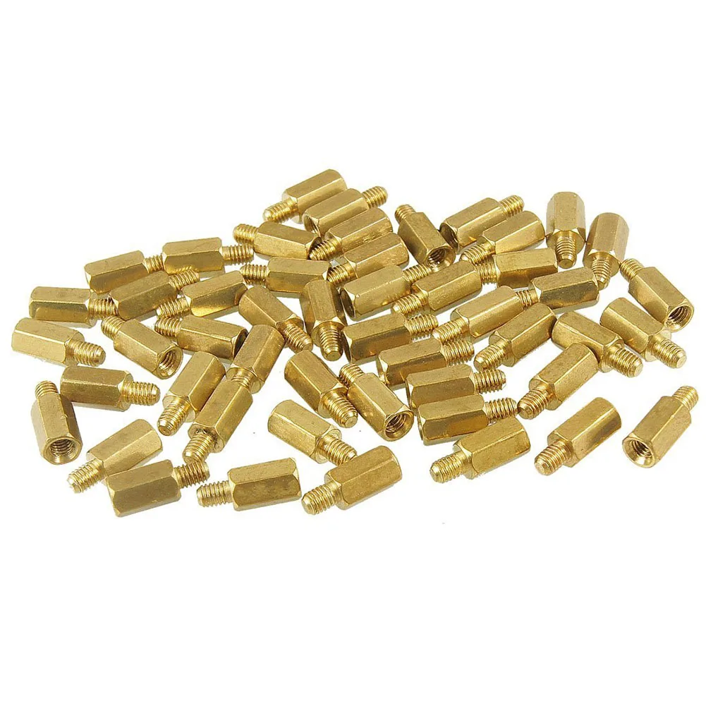 M3 Female 8Mm Long Hexagonal Brass Pcb Standoffs Spacers 50 Pcsin
