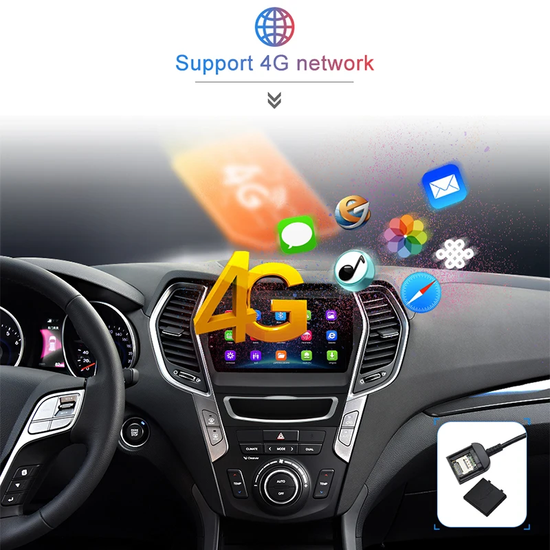 Clearance Junsun Car Radio Multimedia dvd player For Hyundai IX45 Santa fe 2013 2014 - 2016 android 9.0 GPS 4 64G Optional no 2 din 2din 3