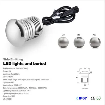 

LED Underground Light Outdoor Landscape Lighting Recessed Spot Light Kit IP67 3W 12V Patio Pavers LED Floor Deck Stair Lamp DHL
