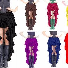 Винтажная гофрированная стимпанк юбка в стиле бурлеск костюмы Готическая викторианская юбка аксессуары корсет готический костюм на Хэллоуин юбка