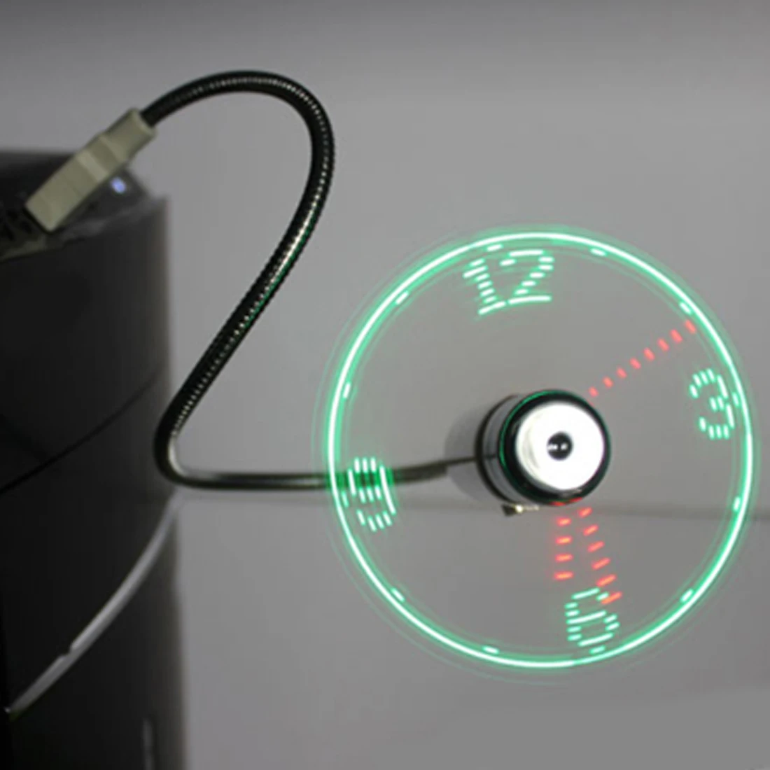 NOYOKERE Прочный регулируемый usb-гаджет Мини Гибкий светодиодный светильник USB вентилятор часы настольные часы классный гаджет Отображение времени