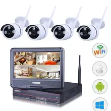 4ch NVR WI-FI видеонаблюдения Камера Системы 4 шт. 720 P HD открытый Беспроводной комплект видеонаблюдения Товары теле- и видеонаблюдения Системы P2P ONVIF