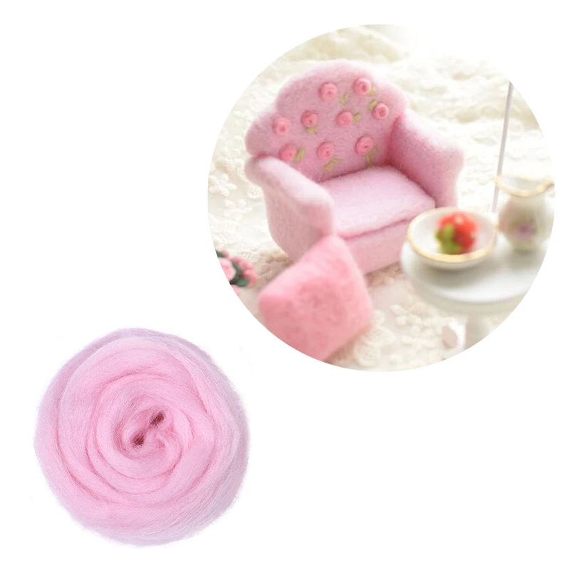 LMDZ 12 цветов Розовый шерстяной волокнистый ровинг для игл для валяния ручного спиннинга DIY забавная кукла рукоделие НЕОБРАБОТАННАЯ Шерсть Войлок poke 50 г
