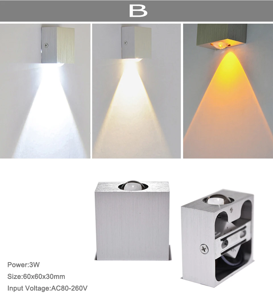 YooE домашние настенные лампы 2 Вт 3 Вт 4 Вт 6 Вт 8 Вт современный светильник Светодиодный настенный бра для спальни, туалета, настенный светильник для дома, прихожей, чердака, серебро