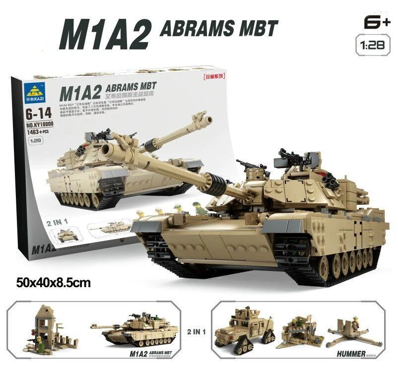M1A2 танки кирпичи MBT ABRAMS 1463 шт Kazi военный главный боевой танк строительные блоки