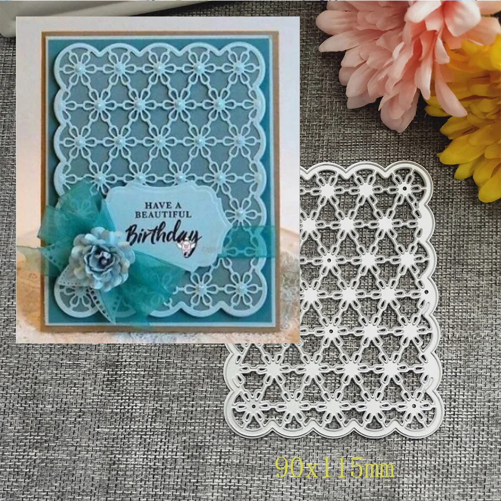 

Gowing 90*115mm background frame Metal Cutting Dies Stencil for DIY Scrapbooking Paper Album Card Craft Embossing Dies Cut