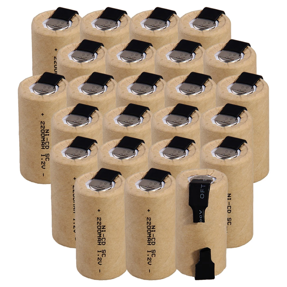 Самая низкая цена 24 шт SC батарея 1 2 v батареи перезаряжаемые 2200mAh nicd Батарея для