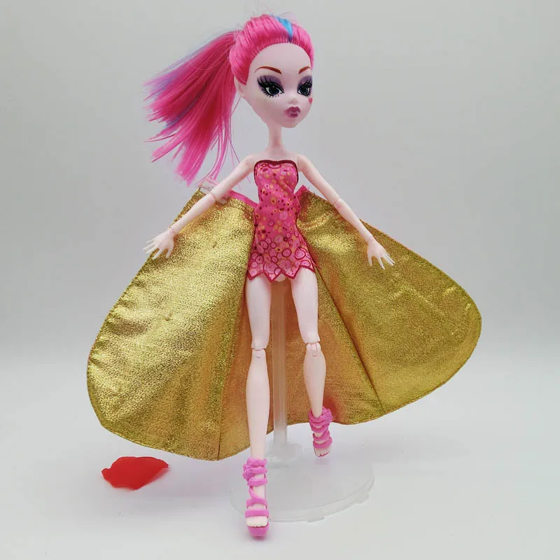 Розовое праздничное платье для куклы Monster High, большое свадебное платье, летние платья, платья, Одежда для куклы Monster High