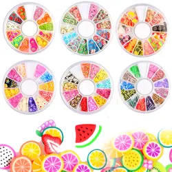 2019 Новые оптовые 3D Торт Fimo ногтей колеса кусочки фруктов украшения Типсы для маникюра