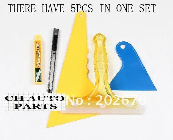 

FREE SHIPPING, SPECIAL SCRATCHBOARD SQUEEGEE KIT FOR CAR FILM PASTING, FIBRE SCRATCH KNIFE, 5PCS IN ONE KIT