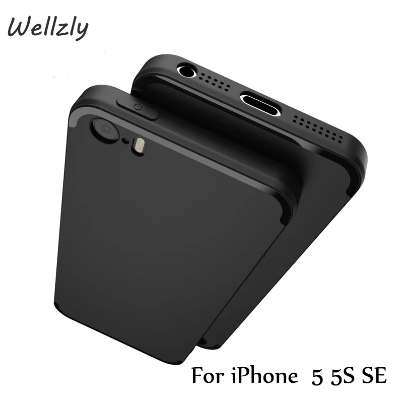 

Wellzly Matt Case for iPhone 5S 5 5SE with bright line RubberTPU silicone material 0.8mm ultra-thin Thin Fashion Luxury B130