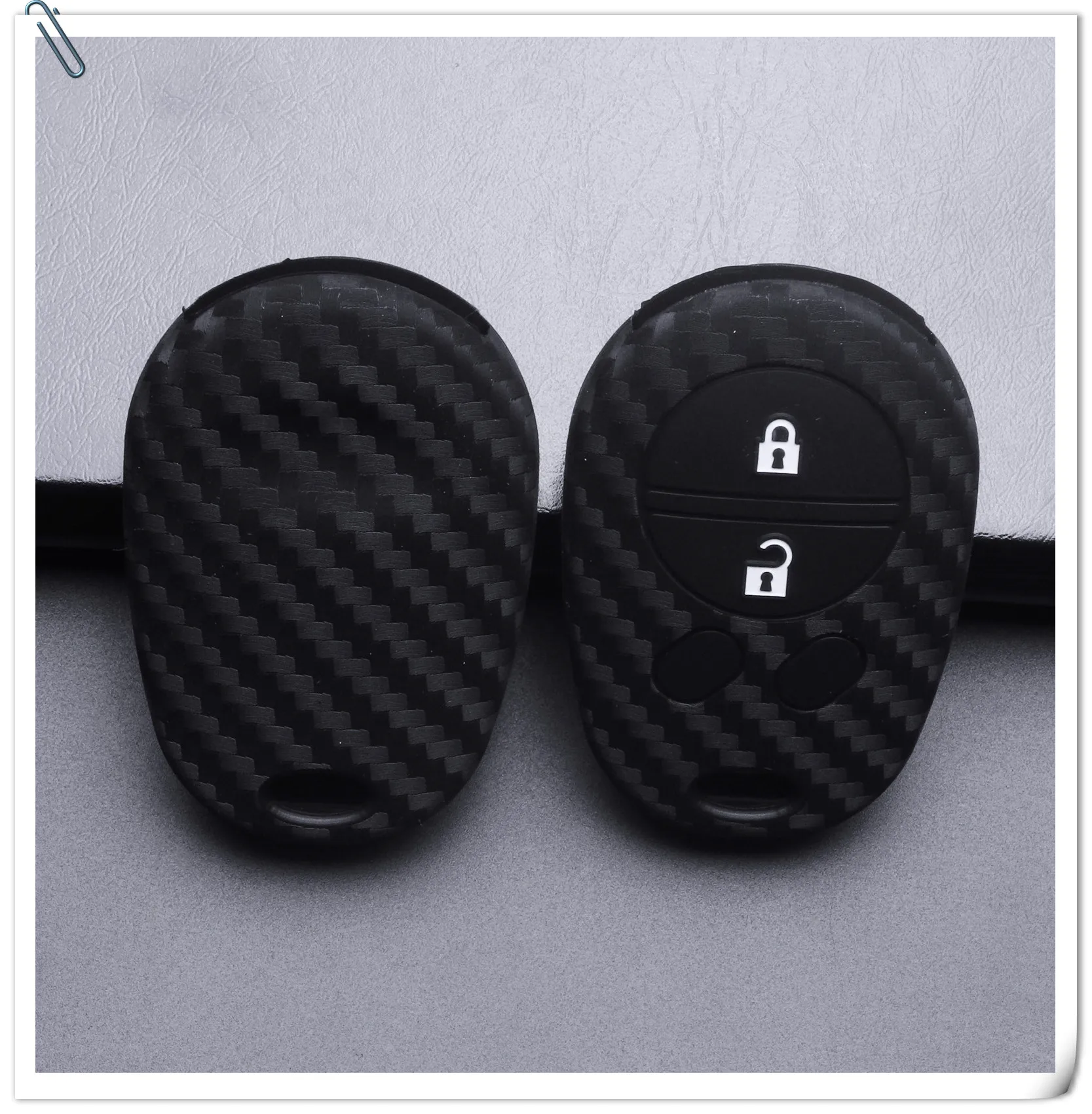 Keyforkess 2/3/4 pulsante copertura della chiave dell'automobile a distanza del carbonio del Silicone per Toyota Sequoia Sienna Avalon Solara Highlander custodia Fob 6 Keyforkess 2/3/4 pulsante copertura della chiave dell'automobile a distanza del carbonio del Silicone per Toyota Sequoia Sienna Avalon Solara Highlander custodia Fob -