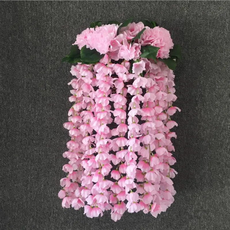 Flone Artificial Hydrangea Wall Hanging Rattan Silk Bouquet Branch Wedding Party Balcony Simulation Flower Plant Wall Decoration Flone Artificial Hydrangea Wall Hanging Rattan Silk Bouquet Branch Wedding Party Balcony Simulation Flower Plant Wall Decoration