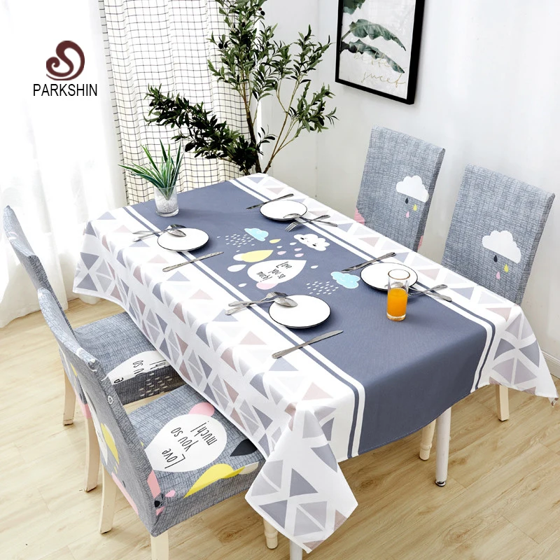

Parkshin Modern Decorative Tablecloth Home Kitchen Rectangle Waterproof Table Cloths Party Banquet Dining Table Cover 4 Size