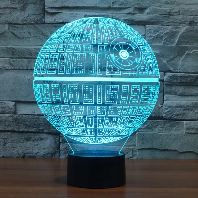 led table night light 3d optical illusion usb cable desk lamp valentines day halloween decorations star