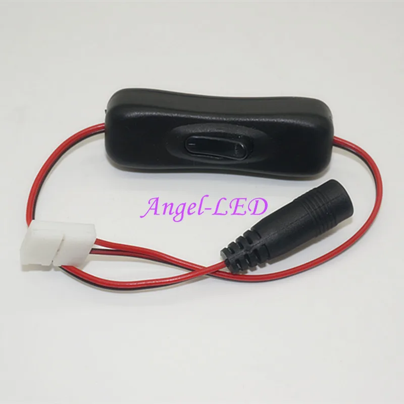 

Free shipping 5pcs LED connector with switch button, DC to 10mm 2pin connector, connecting led strip without welding