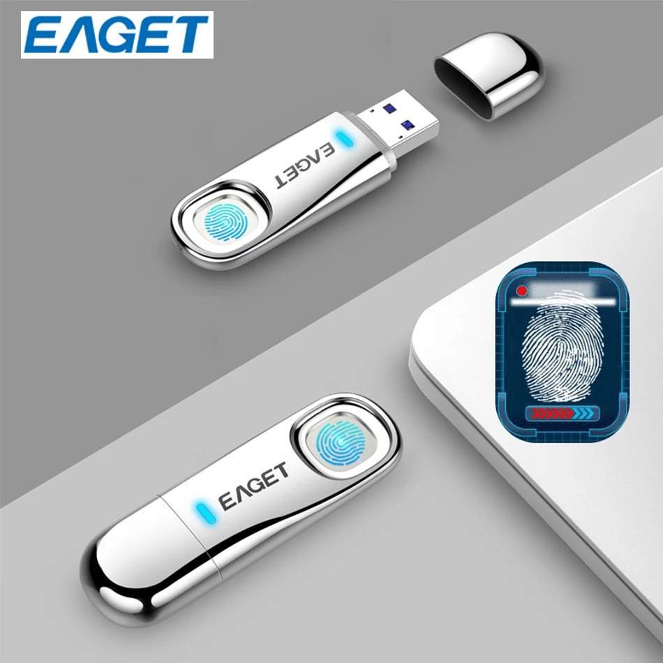 

Eaget F60U Fingerprint ID USB3.0 USB Fash Drive Metal pendrive 32GB 64GB Security Memory Stick Office Metal Private