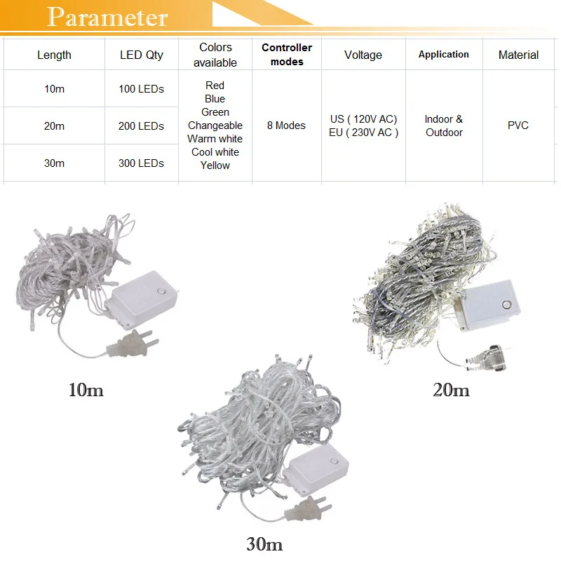 новогодние гирлянды 10 м 100 из светодиодов строка фея для Новый год свадьбы