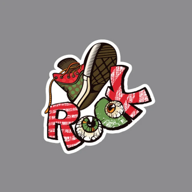 Single 1pc Waterproof ROCK Cartoon Sticker For Laptop