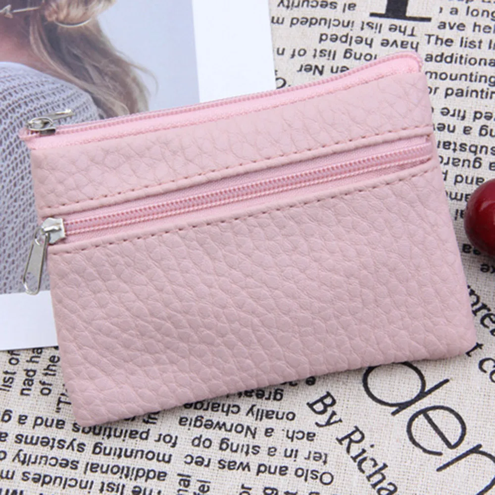 Aelicy New Solid Simple Men Women Wallets PU Leather Bag Zipper Clutch Coin Purse Mini Zipper Carteira Feminina