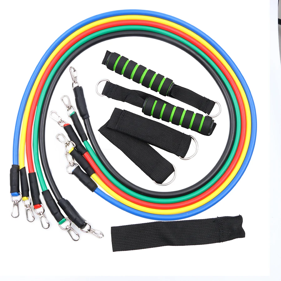 High Quality Fitness Resistance Bands 11Pcs/Set Pilates Latex Tubing