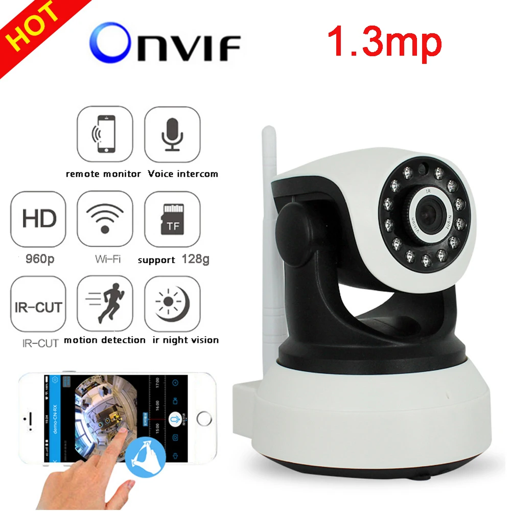 

1/4 CMOS Wireless Wifi Camera 960p 1.3mp IR CUT Support Onvif 2 way voice Baby Monitor IP Security Surveillance System