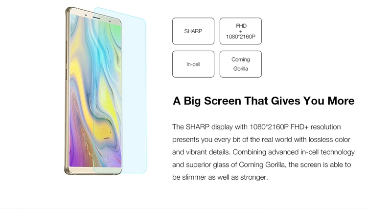 BLUBOO S3 4GB RAM 64GB ROM MTK6750T 1.5GHz Octa Core 6.0 Inch Incell Corning Gorilla Glass Sharp FHD+ Screen Dual Camera Android 7.0 4G LTE Smartphone