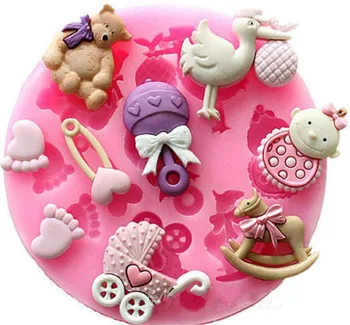 

Baby Shower Silicone Mold Fondant Cake Chocolate Decorating Candy Pastry Mould