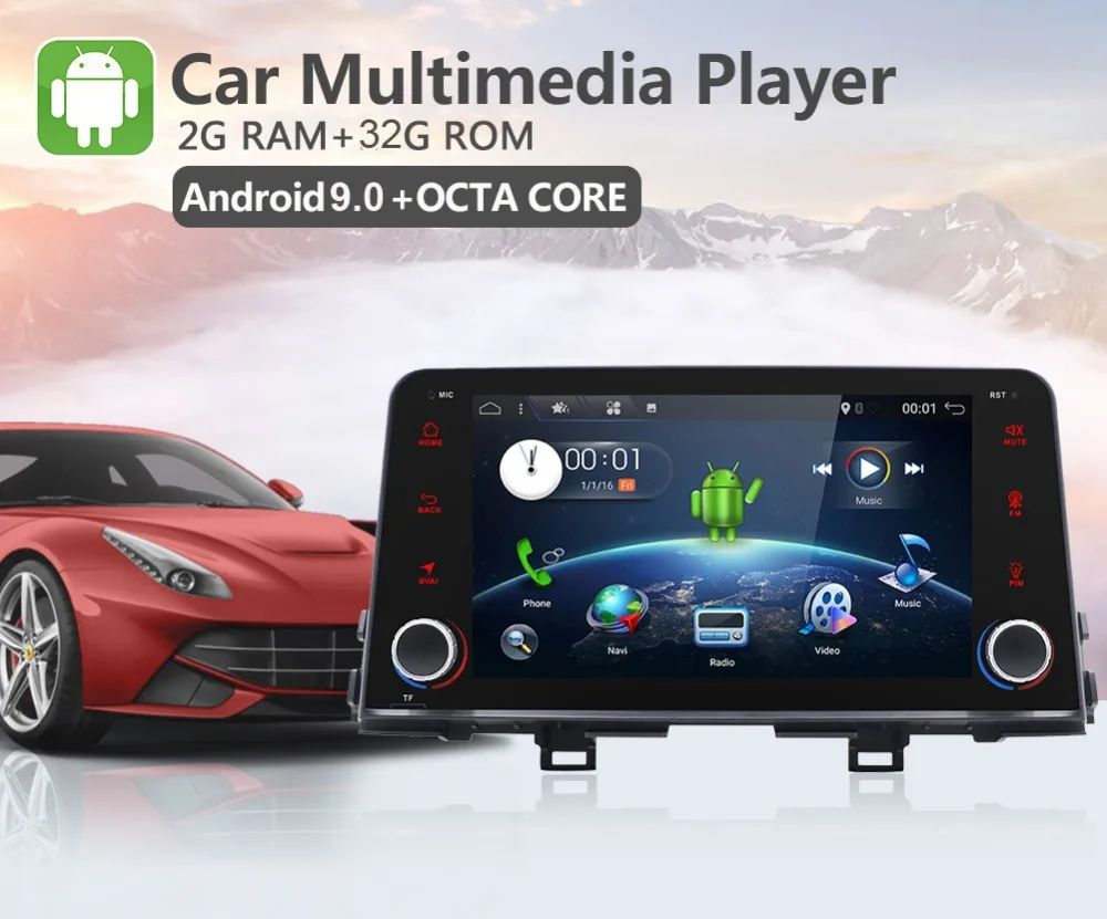 HD 1024*600 1din android 9,0 специальный автомобильный DVD для Kia Picanto(JA) и Kia Morning(JA) wifi BT Автомобильный мультимедийный