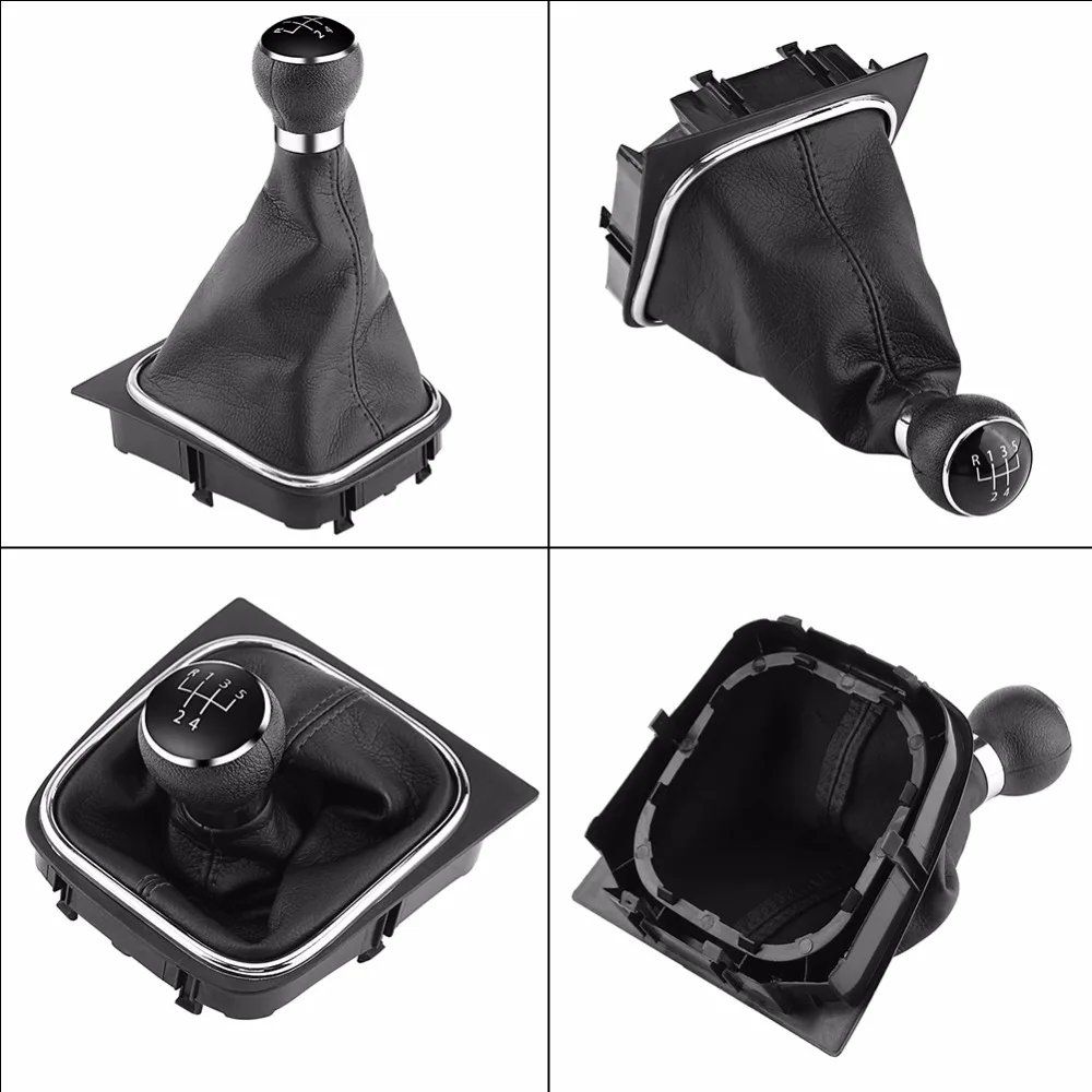 Новый 5 скоростной Штатив для VW Golf 6 MK5 MK6 Jetta 2005 2014 черная кожаная ручка