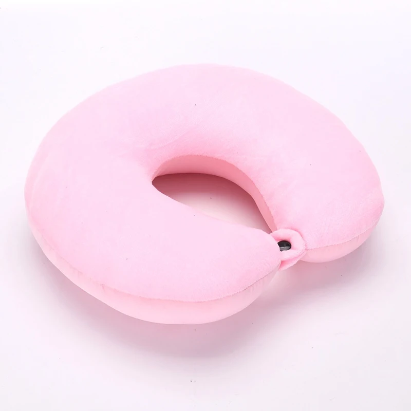 U-образная дорожная подушка, наночастицы, подушка для шеи, подушка для путешествий, для самолета, полета, автомобиля, поролоновая подушка для путешествий - Цвет: Pink
