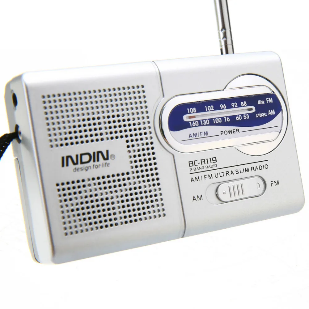 New DC 3V Mini Portable BC-R119 Radio Pocket AM/FM Telescopic Antenna Radio Receiver Speaker 3.5mm Mayitr