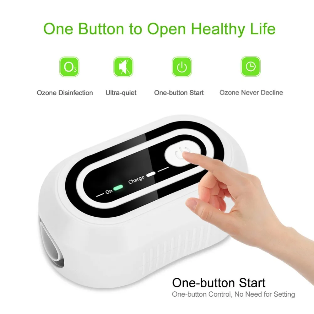 

2200mAh CPAP Ozone Generator Cleaner Ventilation Disinfector Sterilizer Air Purifier Air Disinfection Vegetables Sterilization