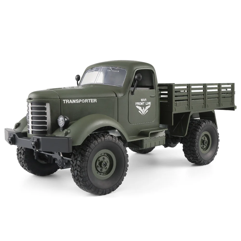 JJRC Q61/Q62/Q63/Q64/WPL B-24 1/16 пульт дистанционного управления военный грузовик внедорожный Радиоуправляемый автомобиль модель дистанционного управления альпинистский автомобиль RTR игрушка - Цвет: Зеленый