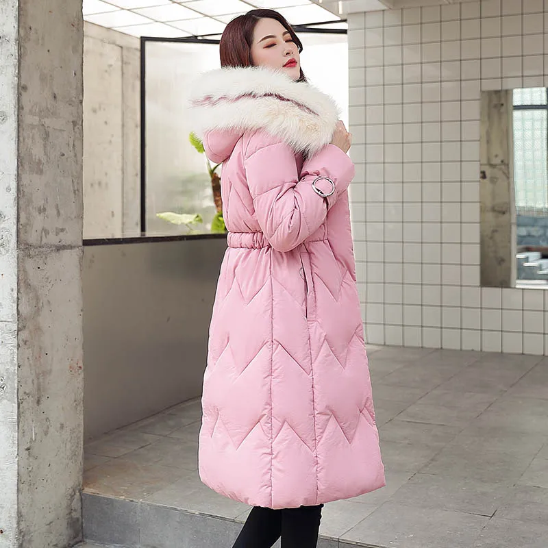 Winter parkas jackets new women's coats elegant fashion fur collar hooded thick long jacket winter snow coat parkas jackets