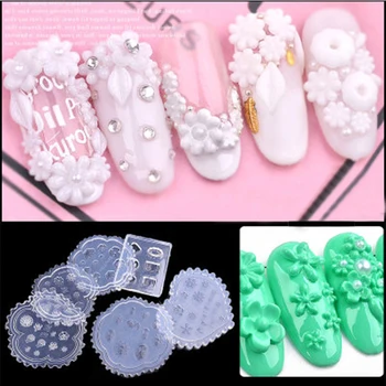 

Nail Art 3D Acrylic Powder Sculpture Mold Silicone Flower Template Manicure DIY