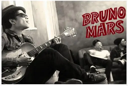 

Bruno Mars Hot Music Art Wall Decor Silk Print Poster
