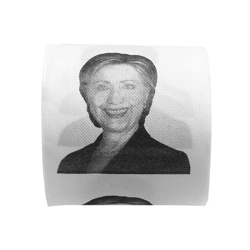 Новое поступление Забавный 1 шт. Hilary Clinton тонкая оберточная бумага туалетной бумаги рулон Забавный розыгрыш Шутка Подарок 2 слоя 240 лист