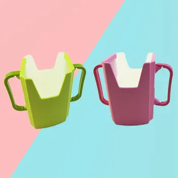 

Baby Handle Child Juice Pouch Milk Box Cup Holder Toddler Self-Helper Plastic